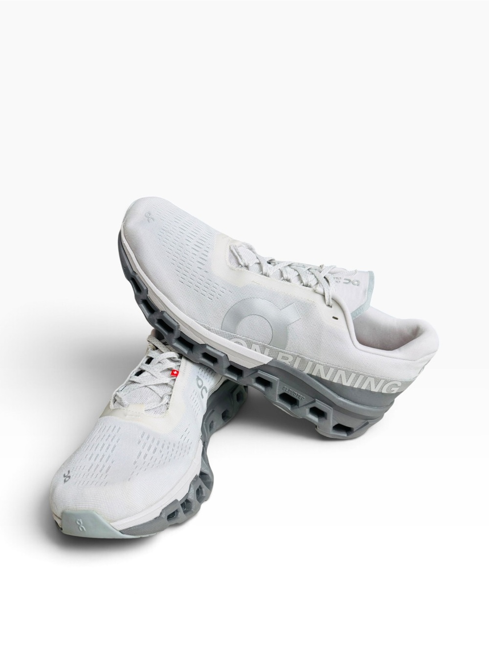 On Running Cloudstratus 3 Men’s Size 12 White Gray Running Shoes Sneakers